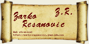 Žarko Resanović vizit kartica